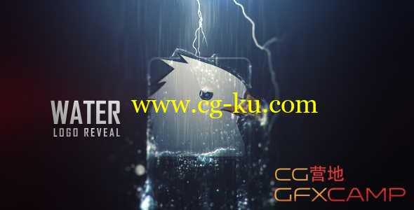 AE模板-下雨水滴Logo展示动画 Water Logo Reveal的图片1