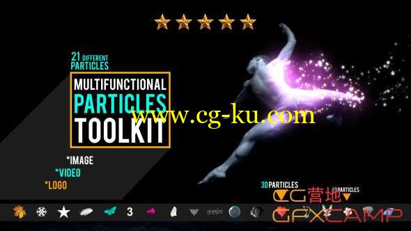 AE模板-粒子分解消散图片视频特效展示 Multifunction Particles Toolkit的图片1