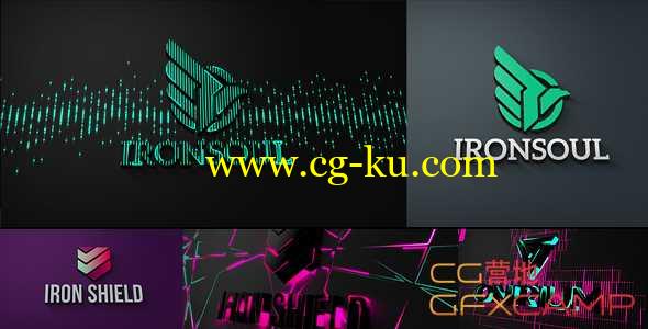 AE模板-音乐节奏跳动Logo展示 Projection Mapping Logo Reveal Pack的图片1