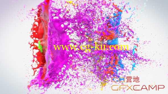 AE模板-彩绘液体泼洒汇聚Logo展示 Colorful Splash Logo的图片1