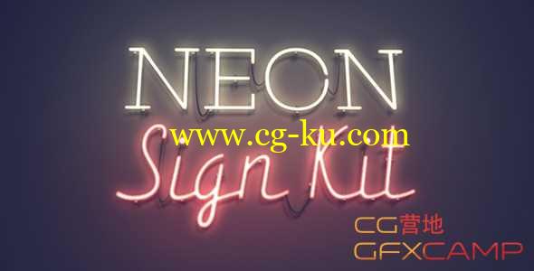 AE模板-霓虹灯文字Logo制作工具包 Neon Sign Kit V1.3的图片1