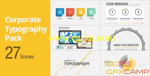 运动排版展示 Videohive Corporate Typography Pack的图片1