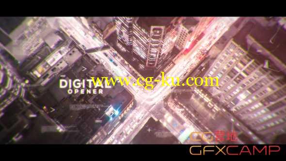 AE模板-图形视差三维图片展示片头 Digital Parallax Opener Slideshow的图片1