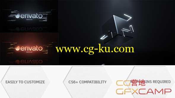 AE模板-科技感方块展开Logo展示 Cube Logo Reveal的图片1
