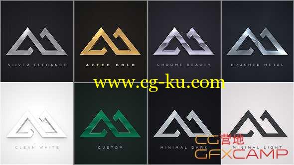 AE模板-优雅简洁Logo挤出展示 Elegant Logo Reveals Pack的图片1