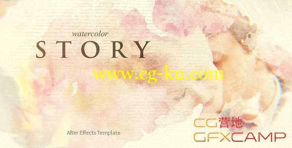 AE模板-水彩晕染散开遮罩图片展示 Watercolor Story的图片1