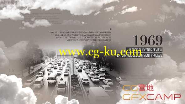 AE模板-云层穿梭历史记录回忆图片视频展示片头 Seas Of Clouds History Opener的图片1