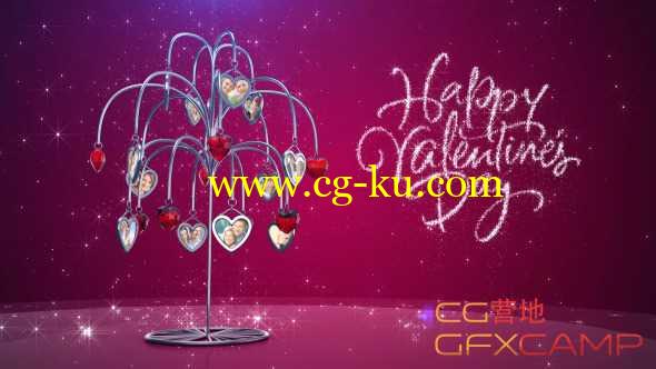 AE模板-爱心挂件相册婚礼包装片头 Tree of Love的图片1