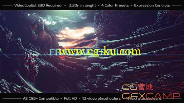 AE模板-科幻游戏电影宣传片预告片 Fractal Trailer的图片1