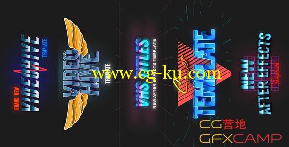 AE模板-复古游戏文字标题动画 5 VHS Title Opener Pack 2的图片1