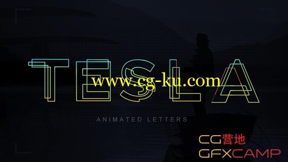 AE模板-彩色线条文字描边路径文字动画 Tesla Animated Letters的图片1