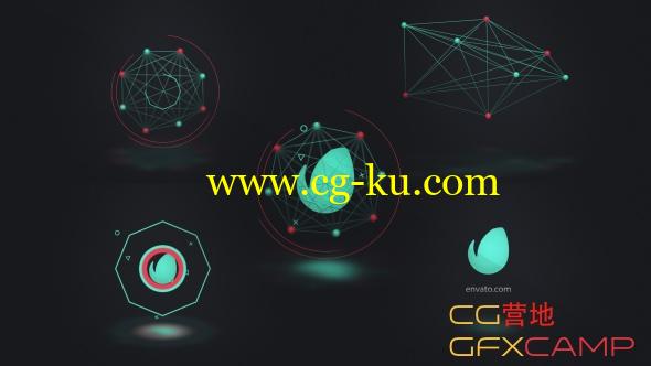 AE模板-小球线条连接Logo展示MG动画 Connected Shapes Logo Reveal的图片1