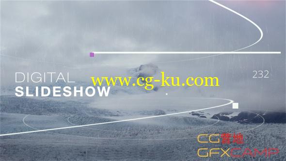 AE模板-科技感元素视差三维图片展示片头 Digital Slideshow的图片1
