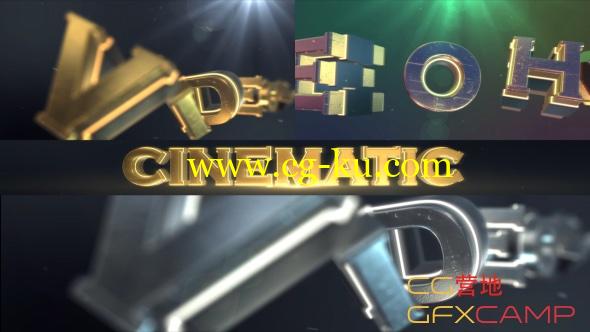 AE模板-E3D史诗大气三维金银钢铁质感Logo展示 Cinematic Logo Text Reveal的图片1