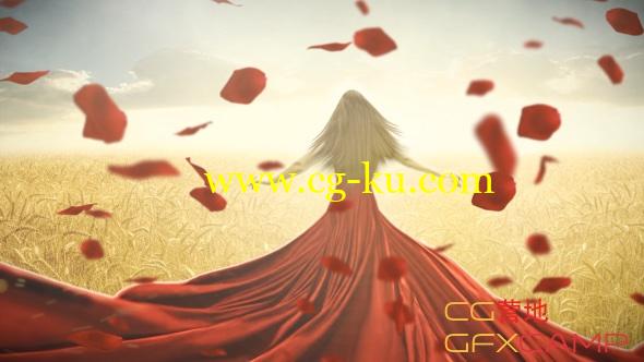 AE模板-玫瑰花瓣飘动转场图片展示片头包装 Rose Parallax Slideshow的图片1