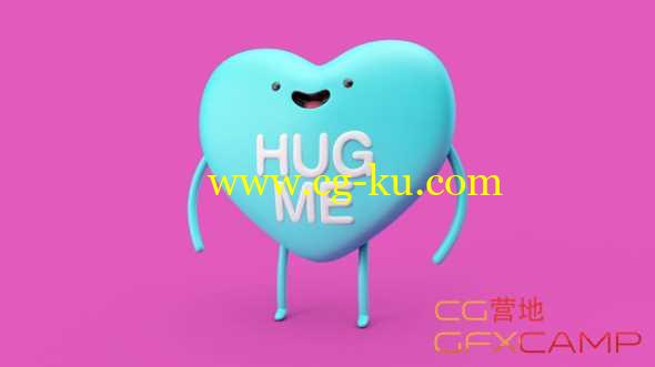 卡通小人建模绑定渲染C4D教程 Cinema 4D – Modeling, Rigging and Texturing a Cartoon Heart Character Tutorial的图片1