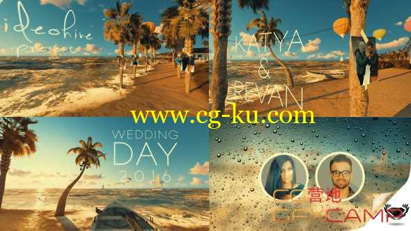 AE模板-浪漫海边相册照片展示 I LoveYou Photo Video Gallery的图片1