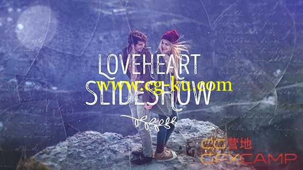 AE模板-爱情拼贴照片婚礼片头包装 Loveheart Slideshow的图片1