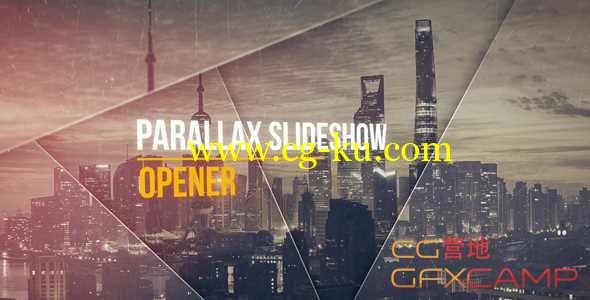 AE模板-图形切割遮罩视差图片展示 Parallax Slideshow的图片1