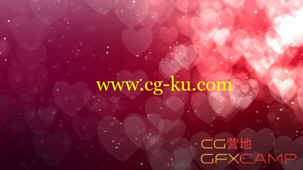 红色心型背景4K高清视频素材 Heart Particles的图片1