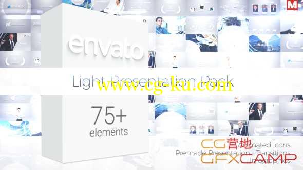 AE模板-商务公司企业圆环遮罩转场栏目包装片头 Light Presentation Pack的图片1
