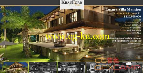 AE模板-宾馆房地产楼房装修包装展示 Real Estate Slideshow KIT的图片1