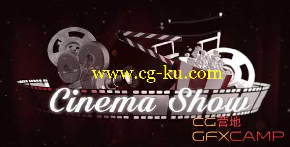 AE模板-电影院胶片屏幕放映视频展示片头开场动画 Cinema Movie Broadcast Package的图片1