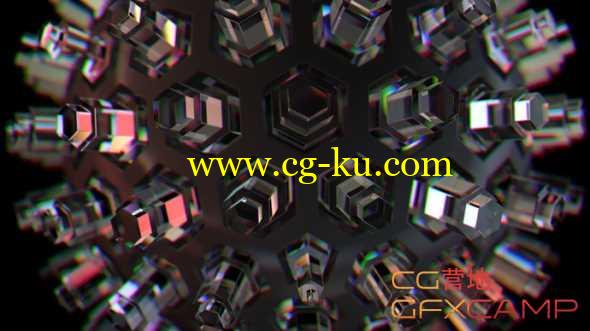 科技感六边形小球建模C4D教程 Cinema 4D – Modeling a Sphere with Hexagonal Holes Tutorial的图片1
