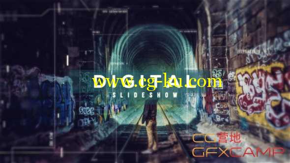 AE模板-科技感三维视差图片展示片头 Digital Parallax Slideshow Opener的图片1