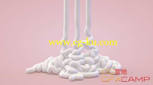 奶油条状流体模拟C4D教程  Cinema 4D – Dynamic Strings using Soft Body Dynamics Tutorial的图片1