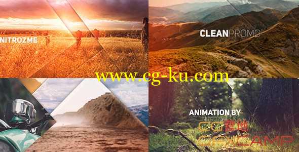 AE模板-图形遮罩转场切换图片展示片头 Clean Promo的图片1