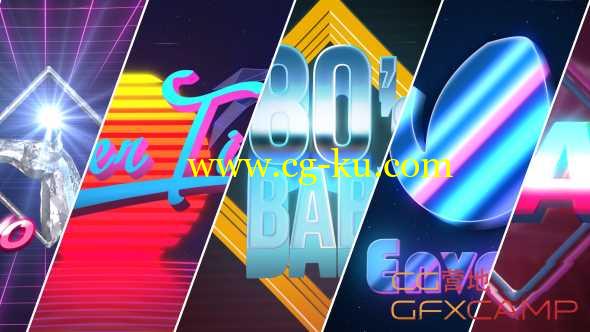 AE模板-复古文字标题Logo动画 80's Baby VHS Logo-Titles Opener的图片1