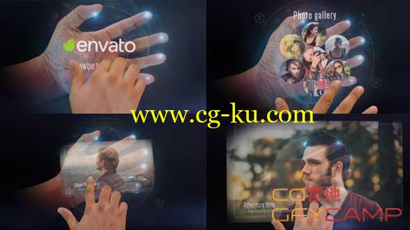 AE模板-手掌高科技全息投影交互信息展示 Interactive Hand Hologram Opener的图片1