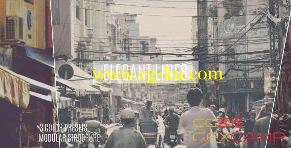 AE模板-清新优雅分屏滑动图片展示 Elegant Lines Slideshow的图片1