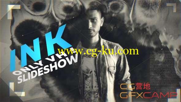 AE模板-水墨遮罩视差图片展示片头 Ink Slideshow的图片1