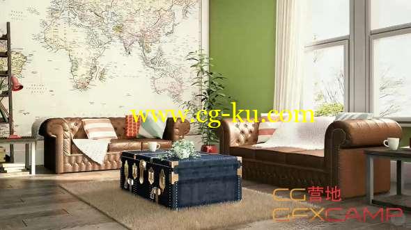 真实室内场景Vray渲染C4D教程 Pluralsight – Look Development for Photorealistic Interiors Using CINEMA 4D and V-Ray的图片1