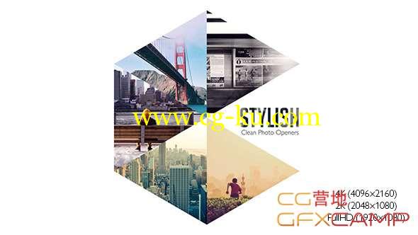 AE模板-图形遮罩拼贴Logo图片展示 Stylish Photo Openers - Logo Reveal的图片1