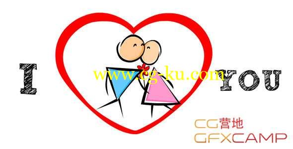 AE模板-手绘卡通小人情侣浪漫开场 Stickman Love Story的图片1
