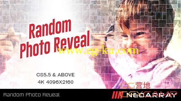 AE模板-随机照片墙滑动展示动画片头 Random Photo Reveal的图片1