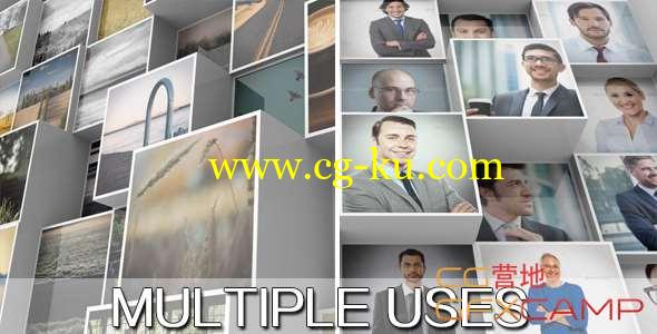 AE模板-三维方块图片展示 3D Mosaic Corporate Logo的图片1