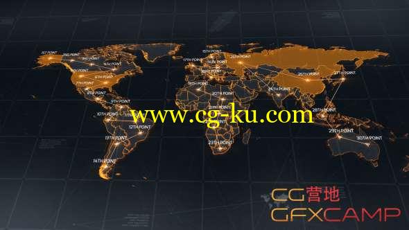 AE模板-科技感世界地图动画 World Map的图片1