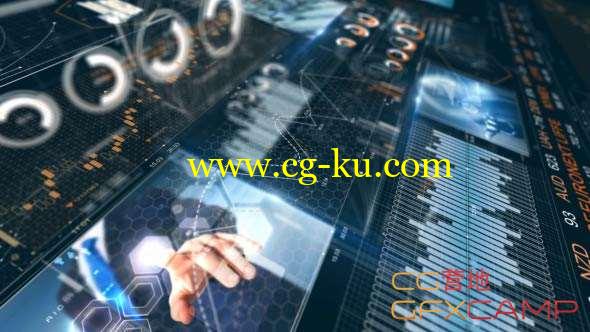 AE模板-高科技金融商务合作HUD包装动画 Corporate Finance HUD Pack and Opener的图片1