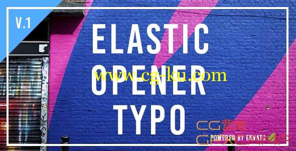 AE模板-节奏文字标题图片开场片头 Elastic Opener Typography的图片1