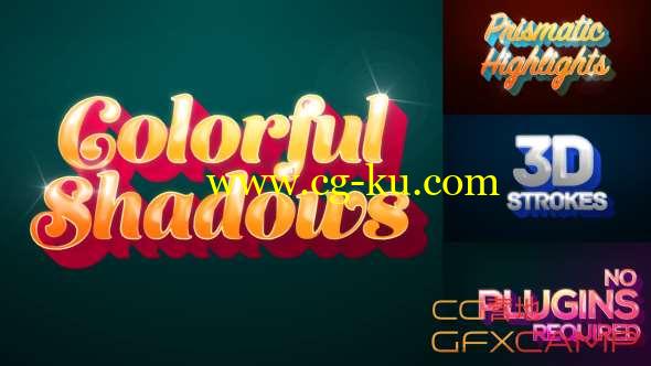AE模板-复古时尚三维文字投影动画 Colorful Shadows - Motion Titles Pack的图片1