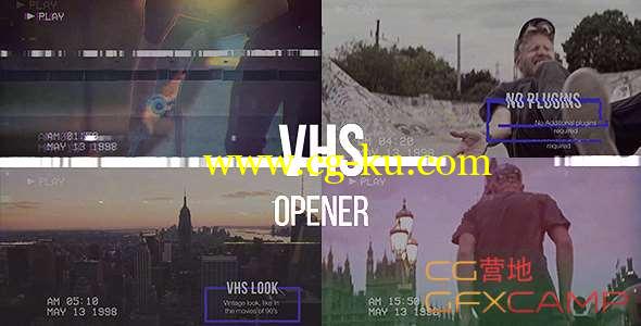 AE模板-动感复古信号损坏视频开场片头 VHS Opener Modern Glitch Slideshow的图片1