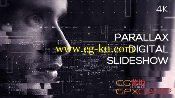 AE模板-科技感图形视差图片展示片头 Parallax Digital Slideshow的图片1