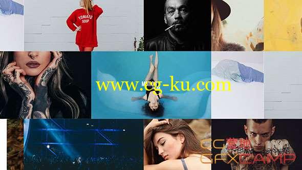 AE模板-动态图片分屏拼贴节奏感开场 Dynamic Photo Opener的图片1
