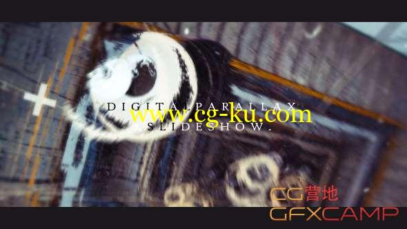 AE模板-科技感视差分类图片展示片头 Digital Parallax Slideshow Opener的图片1