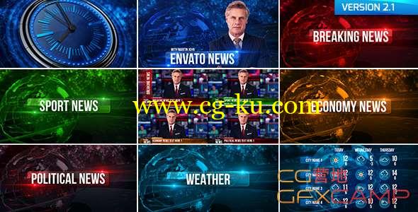 AE模板-新闻片头栏目包装 Broadcast Design News Package的图片1