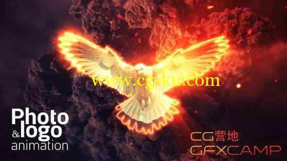 AE模板-大气火焰能量烟雾背景图片Logo动画 Fire Explosion Logo Photo Animation的图片1
